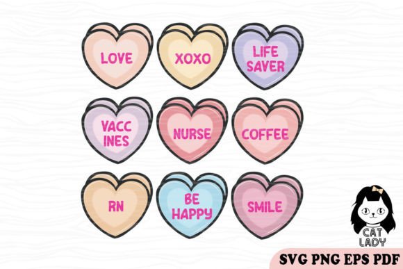 Candy Heart Nurse Valentine SVG PNG Review