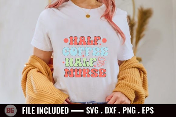 Half Coffee Half Nurse - A Versatile Embroidery Design