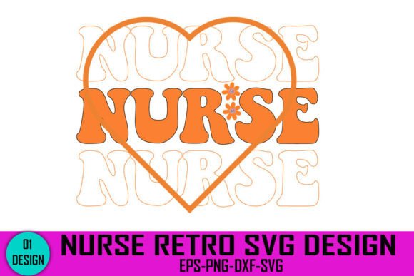 Nurse Retro Svg Design for Embroidery