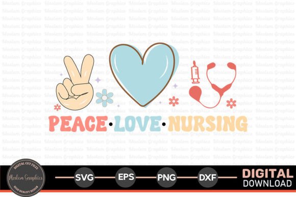 Peace Love Nursing - A Retro SVG for Embroidery