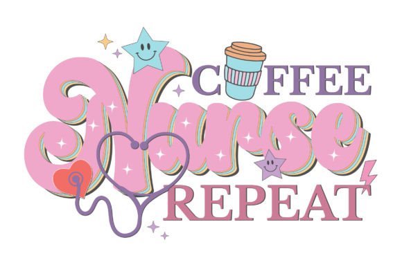 Retro Coffee Nurse Repeat Svg: A Stylish Embroidery Choice