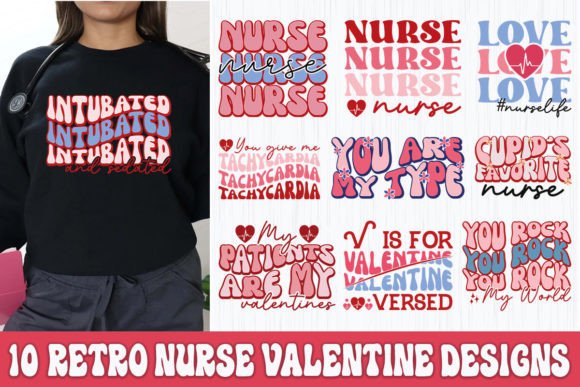 Retro Nurse Valentine SVG Bundle: A Charming Embroidery Design