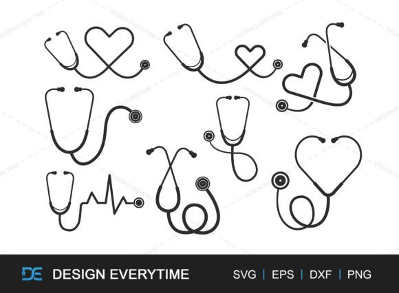 Stethoscope Bundle: A Medical Silhouette for Embroidery