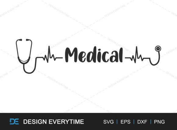 Stethoscope Life Line SVG: A Medical Tool Design