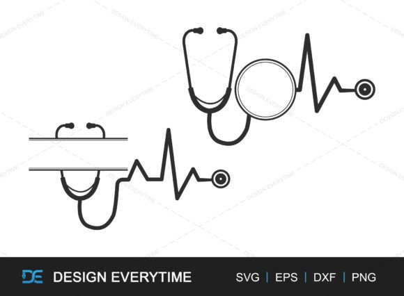 Stethoscope Monogram SVG for Medical Embroidery